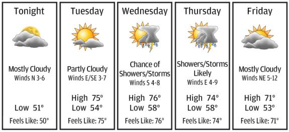 5 Day Weather Chart